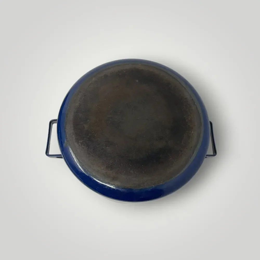 Vtg MCM Finel Arabia Enamelware Stockpot Dutch Oven Seppo Mallat Finland Blue